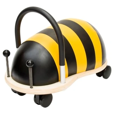 Image of Wheelybug Toddler Wooden Ride On, Multi Directional Castor Wheels, Safety Certified Developmental Toy for Outdoor/ Indoor Fun, Small (1 3 Years), Bee