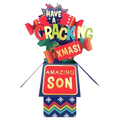 Image of Clever Cubes Pop Up Cracking Xmas Amazing Son Fun Christmas Card 3D XCU011D