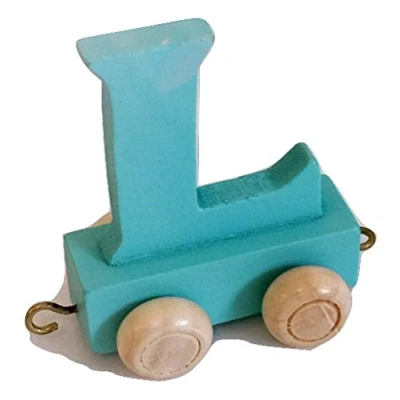 Image of Fun World Toys® Childrens Personalised Wooden Colourful Alphabet Letter Train A Z Name Set (Letter L)