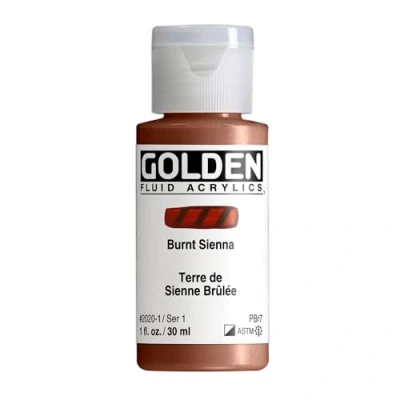 Image of Pro Art Brownt Sienn Golden Fluid Acrylic, Multicolour, 2.84x2.84x7.62 cm