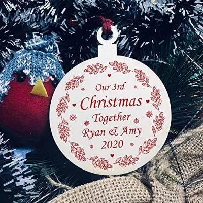 Image of Our 3rd Christmas Together PERSONALISED Tree Decoration Couple Gift Keepsake