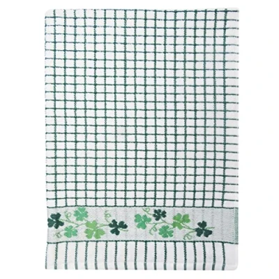 Image of Samuel Lamont &amp; Sons Poli dri Jacquard Tea Towel Green Shamrock , Size 50cm x 70cm, 100% Cotton Terry Towelling Ultra absorbent Super Soft Machine washable, Green, One