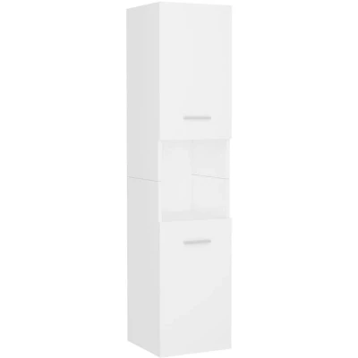 Image of vidaXL Bathroom Cabinet White 30x30x130 cm Engineered Wood
