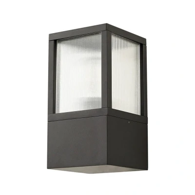 Image of Lucande outdoor wall light Klemens, black, metal, IP54