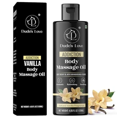 Image of Organic Vanilla Edible Body Massage Oil No Stain Non Sticky Aromatherapy Vegan with &amp; Jasmine