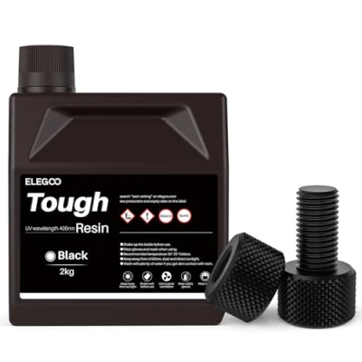 Image of ELEGOO Tough Resin, 3D Printer Resin with High Impact Resistance and Toughness, for MSLA Printers, Black 2000g