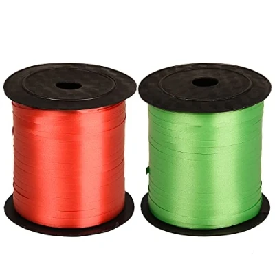 Image of NAUZE 2 Rolls 500 Yards Curling Ribbons Christmas Red Green Balloon Ribbon for Gift Wrapping Party Decoration (Red, Green)