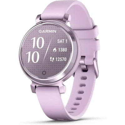 Image of Garmin [Renewed Lily 2, Stylish Small Smartwatch and Fitness Tracker with Hidden Display, Patterned Lens, Bright Touchscreen Display up to 5 days battery life, Lilac, (Renewed)