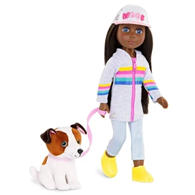 Image of Glitter Girls GG51078Z Battat 35.6 cm Poseable Doll with Outfit &amp; Plush Dog Pet Jana Cuddles Toys, Clothes, and Accessories for Kids Ages 3 Up