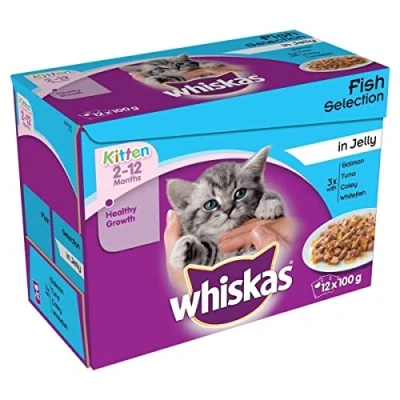 Image of Whiskas Kitten Cat Food Fish Selection in Jelly, 12 x 100g