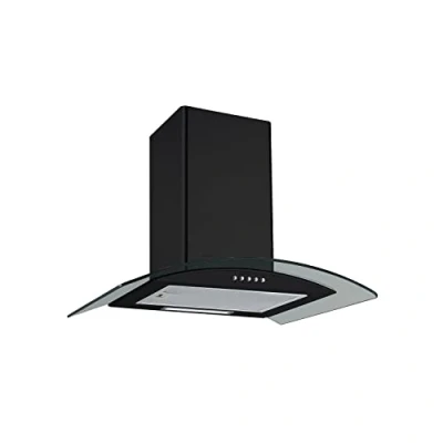 Image of electriQ 60cm Curved Glass Cooker Hood Black