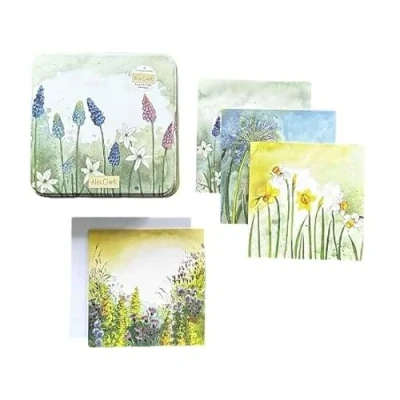Image of Alex Clark floral Thoughts Notecards tin Flowers blank greeting cards decorative storage gifts note writing and stationery sets