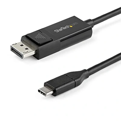 Image of StarTech.com 3.3ft (1m) USB C to DisplayPort 1.2 Cable 4K 60Hz Bidirectional DP or Reversible Video Adapter HBR2/HDR Type C/TB3 Monitor (CDP2DP1MBD)