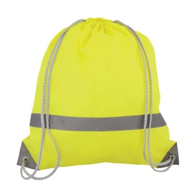 Image of eBuyGB Pack of 50 High Visibility Reflective Drawstring Rucksack Casual Daypack, 2.7 L, Yellow