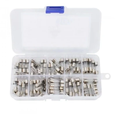 Image of Mixed Household Fuses, 5 x 20mm Fuse, 100 PCS Glass Fuses 250V, 0.2A 0.5A 1A 2A 3A 5A 6A 8A 10A 15A, Fuse Assortment Kit