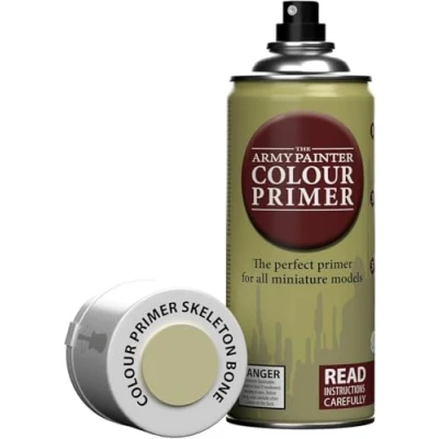 Image of The Army Painter Colour Primer Skeleton Bone, 400 mL Acrylic Spray Primer, Paint Basecoat for Miniature Priming, Tabletop Roleplaying, Boardgames, and Wargames Modelling