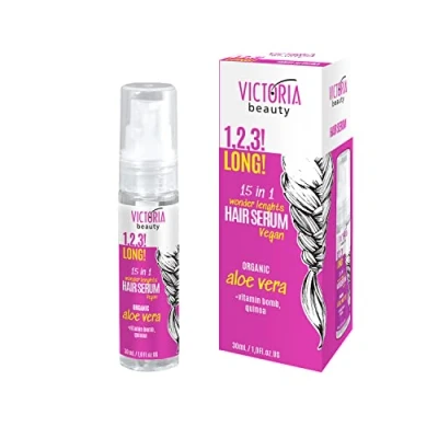 Image of Victoria Beauty 1,2,3! Long! Castor Oil Hair Growth Serum Loss Treatment for Women with Vitamins A Retinol, B3 Niacinamide, and B5 Panthenol, Aloe Vera, Quinoa, 30ml