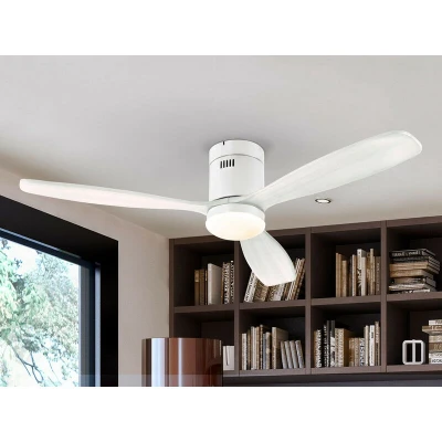 Image of Siroco 6 Speed Ultra Quiet Ceiling Fan Matt White with LED Light, Remote Control, Timer &amp; Reversible Functions