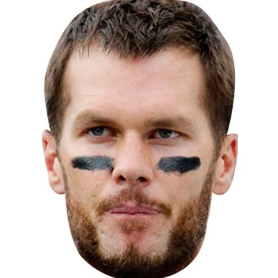Image of FoxyPrinting Tom Brady Sports Star Celebrity Cardboard Party Face Mask Fancy Dress