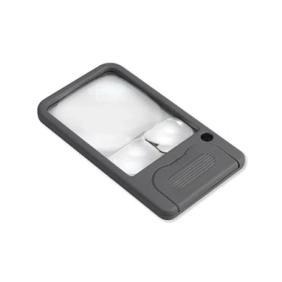 Image of Carson LED Lighted Multi Power 2.5x, 4.5x, and 6x Pocket Magnifier, Grey