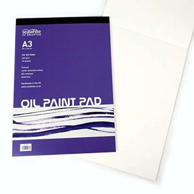 Image of Seawhite 10 Sheets Linen Textured Surface A3 Oil Painting Pad 240 GSM Acid Free White
