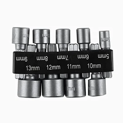 Image of CAM2 Socket Set, 9 Pieces 5 13 mm Adapter Bit Set Hexagonal Drill Nut Tool Nuts Power Groove for Drills or Cordless Screwdrivers