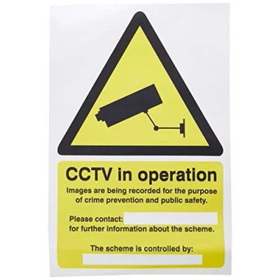 Image of Seco Warning CCTV Cameras in Constant Operation Sign, 200mm x 300mm Self Adhesive Vinyl