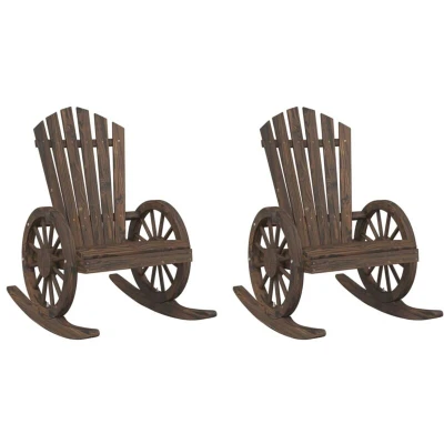 Image of vidaXL Rocking Adirondack Chairs 2 pcs Solid Wood Fir