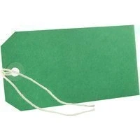 Image of Q Connect KF01624 Strung Tag 120x60mm Green (Pack of 50)