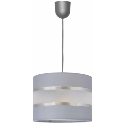 Image of Helam Helen Cylindrical Pendant Ceiling Light Grey, Silver 20cm W 0801/1 Gr+Sl+Mat