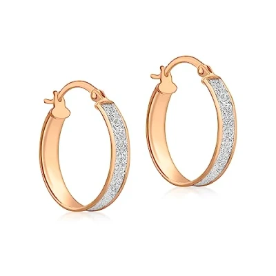 Image of Carissima Gold Women&#039;s 9 ct Rose 18 x 20 mm Stardust Creole Earrings