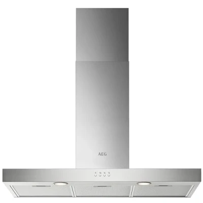 Image of AEG 5000 Series Chimney Cooker Hood DBX3950M, 90 cm, ExtractionTech High performance Odour Removal, Vent Capacity 600 (m3/h), (dB) 68/51, Washable Filters, 3 Speed Settings, Class C, Stainless Steel