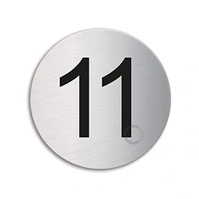 Image of Stainless Steel Door Number 11 Eleven Ø 75 mm 40081