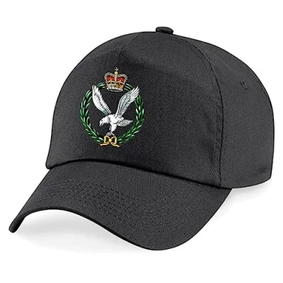Image of PSave Army Air Corps Insignia Embroidered Baseball Cap British Military Embroidery (Black)