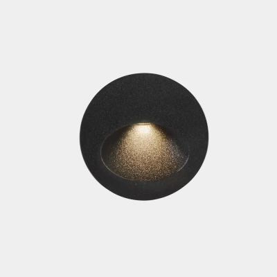 Image of Bat Outdoor LED Recessed Wall Light Round Urban Grey IP65 2.2W 2700K