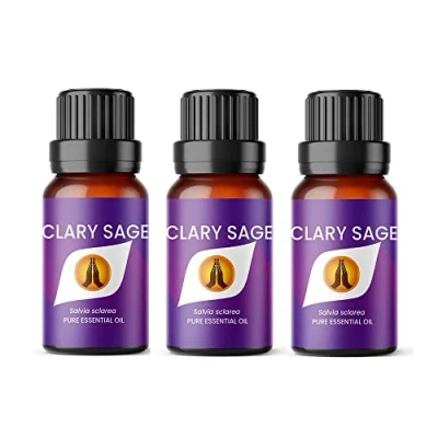Image of Aroma Energy Clary Sage Essential Oil 30ml (3 x 10ml Bottles) 100% Pure &amp; Natural