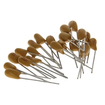 Image of Fielect 2.2uF Tantalum Capacitor 16V Yellow Radial Electrolytic Dipped Bead Capacitors 20pcs