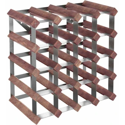Image of vidaXL Wine Rack for 20 Bottles Brown Solid Wood Pine