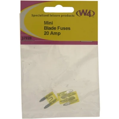 Image of W4 Mini Blade 20 Amp Fuses Yellow