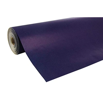 Image of Clairefontaine Ref 507213C Nature Kraft Long Roll Wrapping Paper (Single Roll) 70cm Width x 250m Length, 60gsm Ribbed Solid Royal Blue Colour