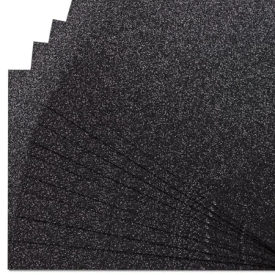 Image of Springboard A4 Glitter Card Sheets 230gsm Non Shed Cardstock for Making Compatible w/Die Cutting Machines Sparkly Craft Supplies Assorted Colours 10 Pack Black