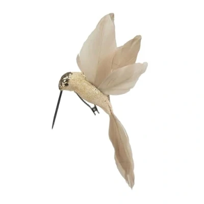 Image of 19cm Glitter Clip on Hummingbird Christmas Tree Decoration Champagne Gold