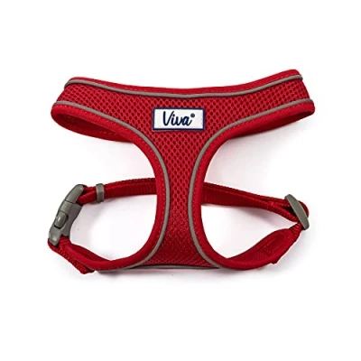 Image of Ancol Viva Lightweight Breathable Comfort Mesh Dog Harness Red Size Medium (Fits Girth 44 57 cm)