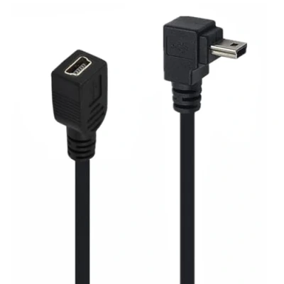 Image of innov8 Mini USB 2.0 Type B Male to Female Extension Cable 0.25m (Down Angle)