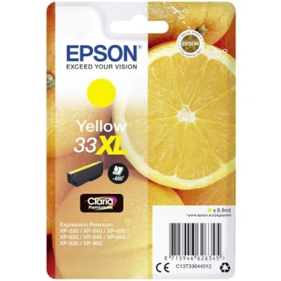 Image of Epson 33XL Yellow Oranges High Yield, Genuine, Claria Premium Ink