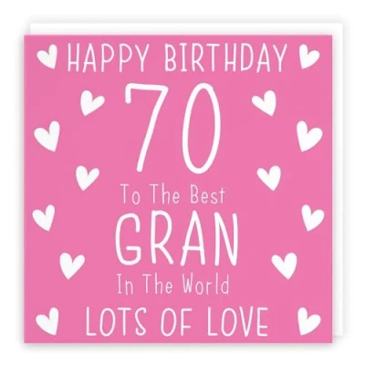 Image of Hunts England Large Gran 70th Birthday Card Happy 70 To The Best In World Lots Of Love Iconic Collection 210 x mm Age