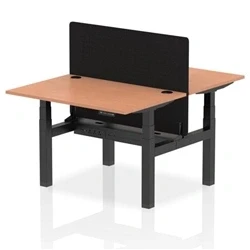 Image of Air B2B 1200x800 Adjustable 2P Bench Desk CP Beech/Black + Screen