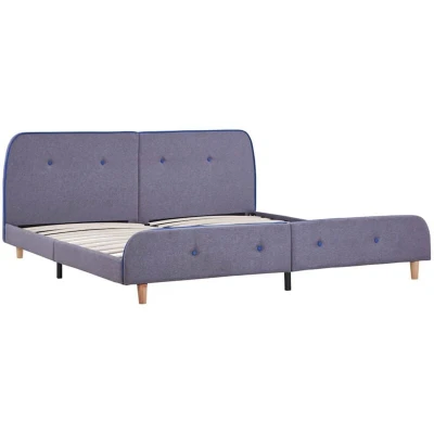 Image of vidaXL Bed Frame without Mattress Light Grey Fabric 150x200 cm King Size