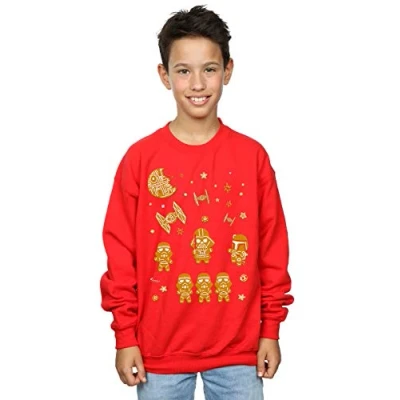 Image of Star Wars Boys Gingerbread Empire Sweatshirt Red 12 13 Years