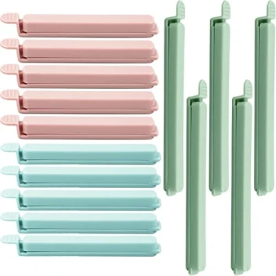 Image of 15 Pieces Food Clips,Freezer Clips,Kitchen Clips,Plastic Bag Clips Reusable for Storage Colorful Sealing Snack, Coffee, Home, Kitchen, Travel(4.7inch, 5.9inch)
